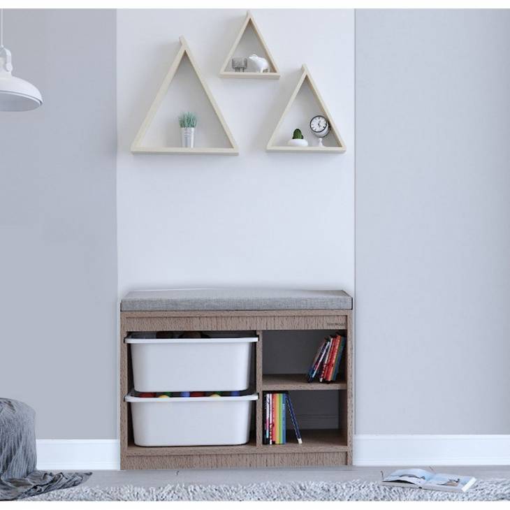 BİENWOOD BİE 4000 AHŞAP MİNDERLİ 2Lİ PLASTİK ÇEKMECELİ RAF